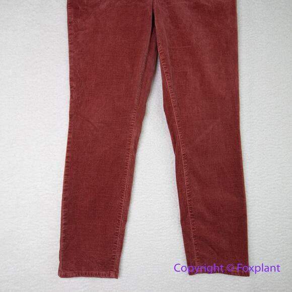 New! Loft women's rusty brick red corduroy high waist skinny‎ pants, size 31 - Picture 2 of 12